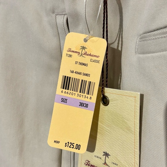 Tommy Bahama St. Thomas Pleated Front Silk Pants- 38x30 - Picture 5 of 6